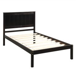 Twin-Size Platform Bed Frame With Headboard And Wooden Slats Support, No Box Spring Needed (Only Frame) - Espresso -NEWTRAL Sales Shop Platform Bed Frame with Headboard Wood Slat Support No Box Spring Needed Twin Espresso Expected arrival time 5 31 463851 4