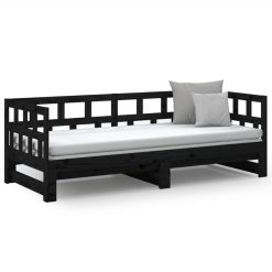 Pull-out Day Bed Black Solid Wood Pine 2x(90x190) Cm -NEWTRAL Sales Shop Pull out Day Bed Black Solid Wood Pine 2x 90x190 cm 514221 4