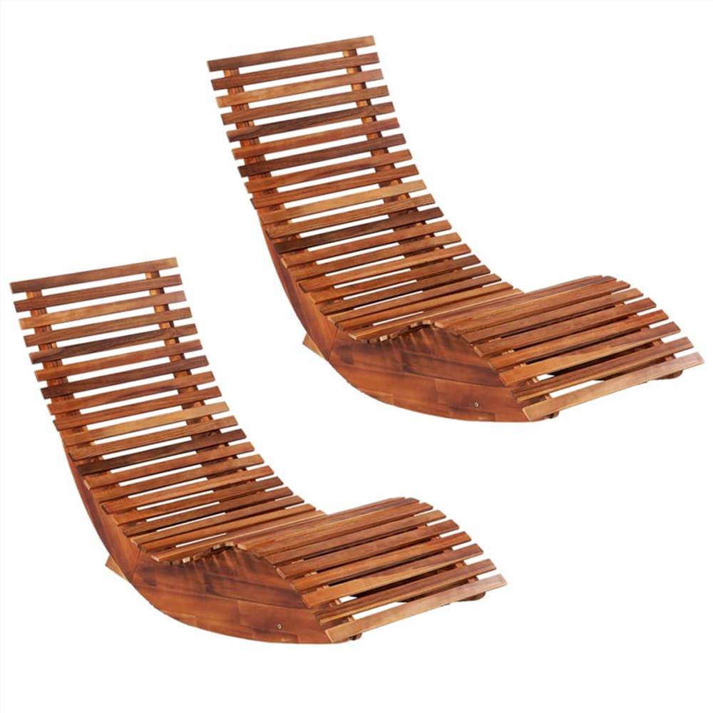 Rocking Sun Loungers 2 pcs Acacia Wood Rocking Sun Loungers 2 Pcs Acacia Wood -NEWTRAL Sales Shop Rocking Sun Loungers 2 pcs Acacia Wood 443157 0