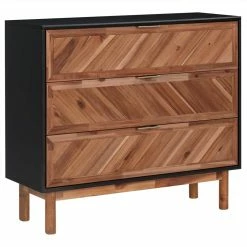 NEWTRAL Sales Shop 13 Sideboard 90x33.5x80 Cm Solid Acacia Wood And MDF
