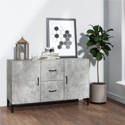 Sideboard Concrete Grey 100x36x60 Cm Engineered Wood