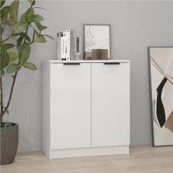 Sideboard High Gloss White 60x30x70 Cm Engineered Wood