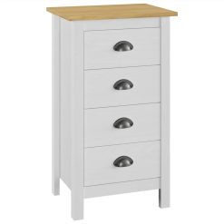 Sideboard Hill Range White 46x35x80 Cm Solid Pine Wood
