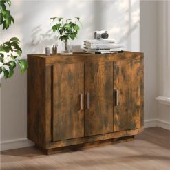 Sideboard Smoked Oak 92x35x75 Cm Engineered Wood