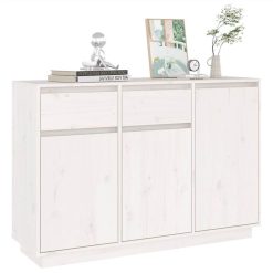Sideboard White 110x34x75 Cm Solid Wood Pine -NEWTRAL Sales Shop Sideboard White 110x34x75 cm Solid Wood Pine 513666 5