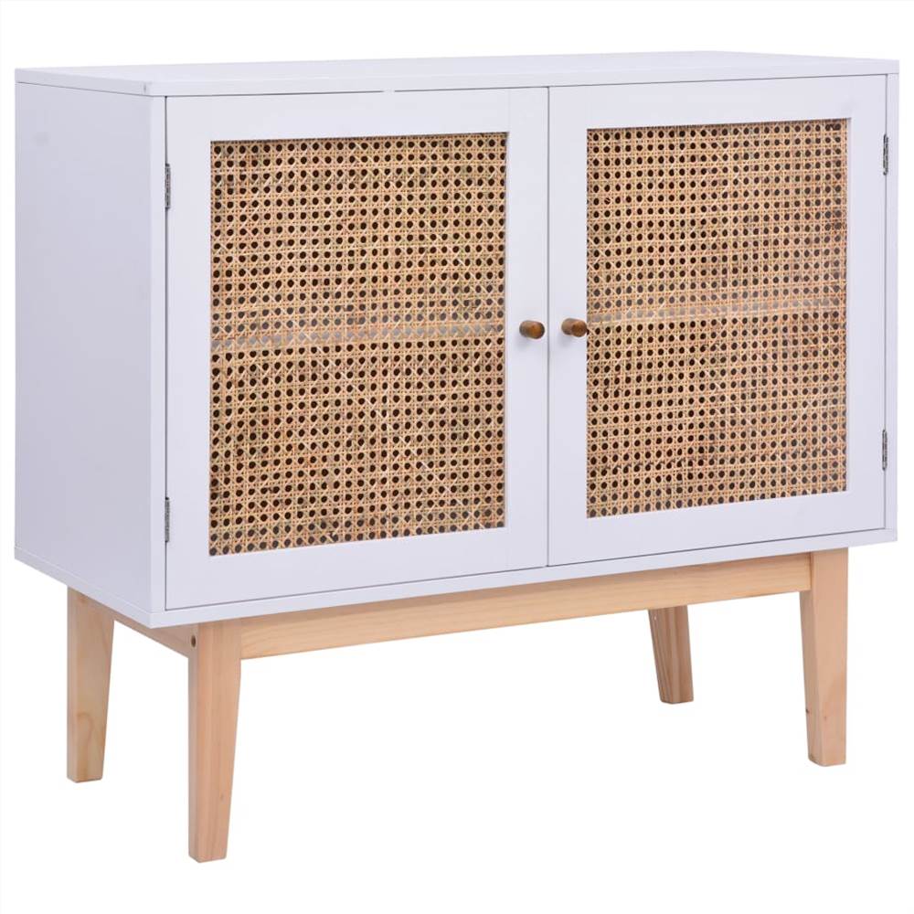 Sideboard White 88,5x40x80 cm MDF and Rattan Sideboard White 88,5x40x80 Cm MDF And Rattan -NEWTRAL Sales Shop Sideboard White 88 5x40x80 cm MDF and Rattan 492445 0