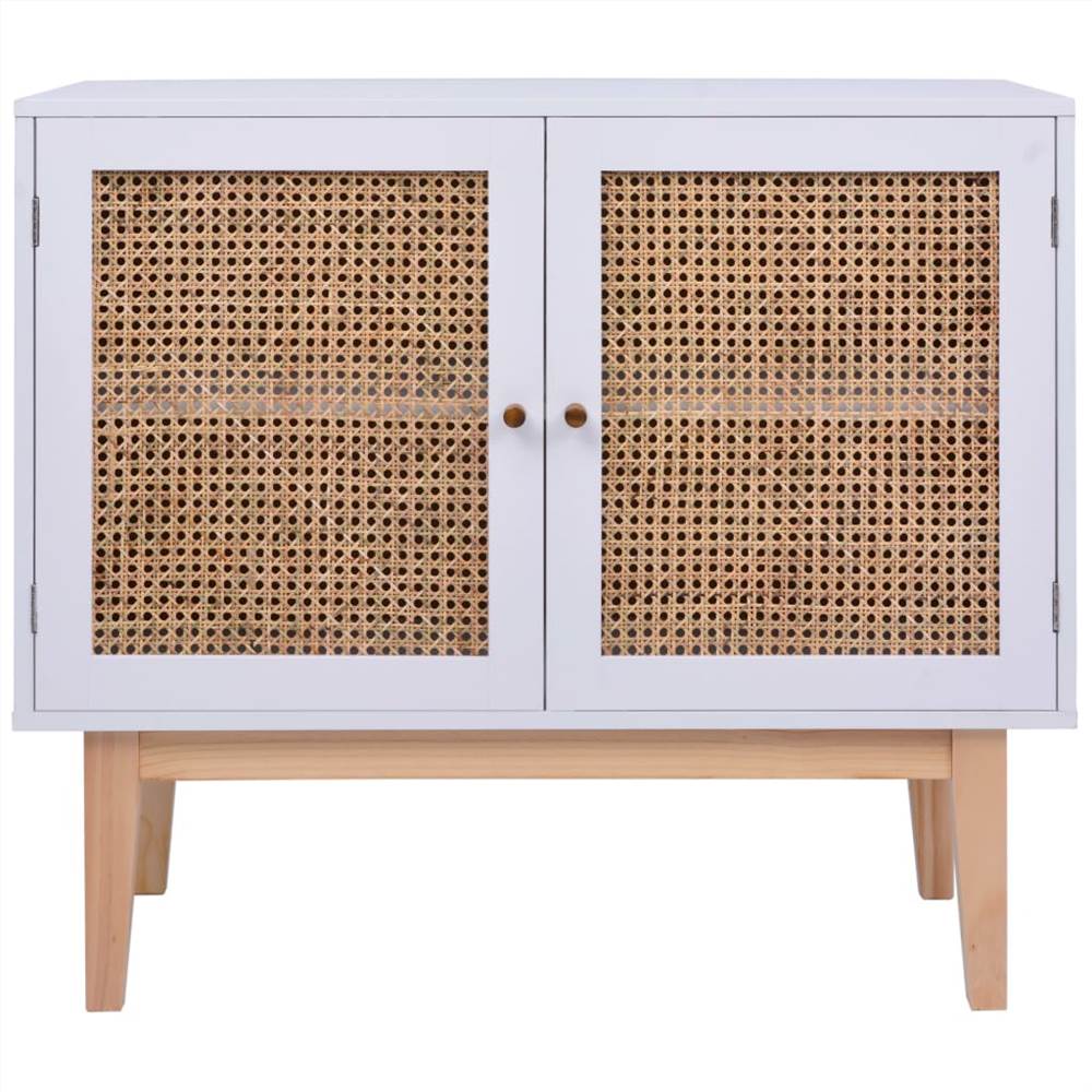 Sideboard White 88,5x40x80 cm MDF and Rattan Sideboard White 88,5x40x80 Cm MDF And Rattan -NEWTRAL Sales Shop Sideboard White 88 5x40x80 cm MDF and Rattan 492445 2