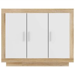 Sideboard White And Sonoma Oak 92x35x75 Cm Engineered Wood -NEWTRAL Sales Shop Sideboard White and Sonoma Oak 92x35x75 cm Engineered Wood 510622 4