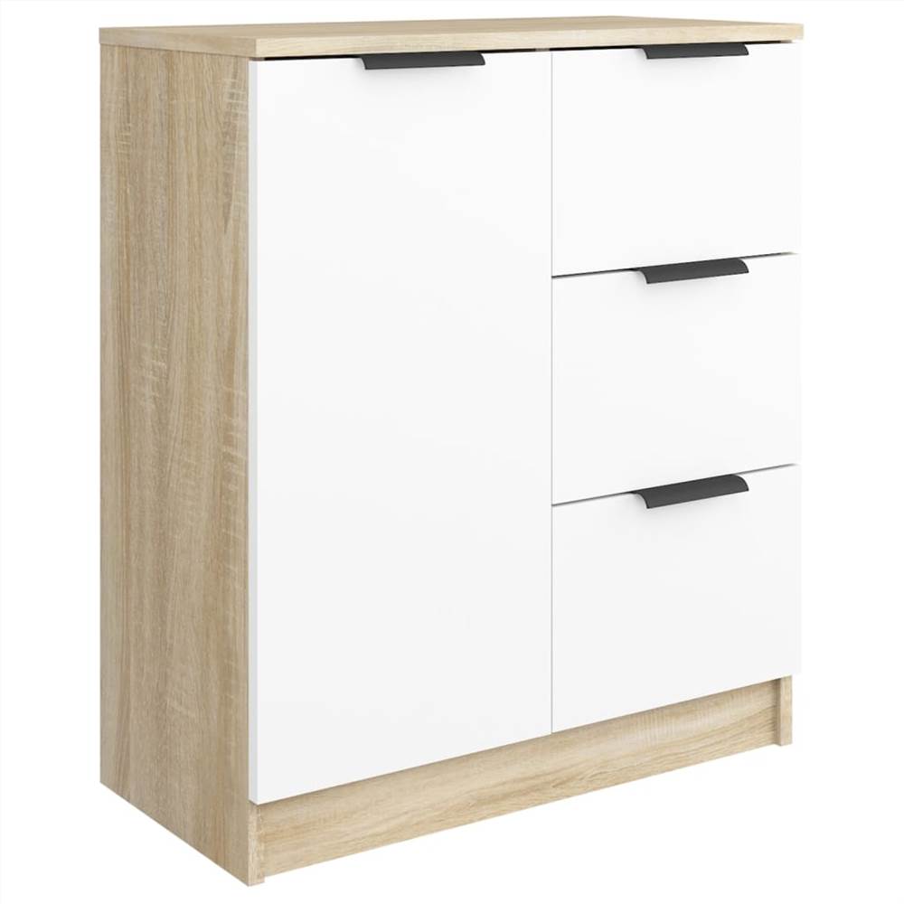 Sideboard White and Sonoma Oak Engineered Wood Sideboard White And Sonoma Oak Engineered Wood -NEWTRAL Sales Shop Sideboard White and Sonoma Oak Engineered Wood 515236 1