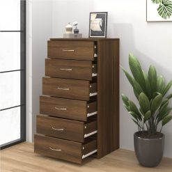 Sideboard With 6 Drawers Brown Oak 50x34x96 Cm Engineered Wood -NEWTRAL Sales Shop Sideboard with 6 Drawers Brown Oak 50x34x96 cm Engineered Wood 514185 2