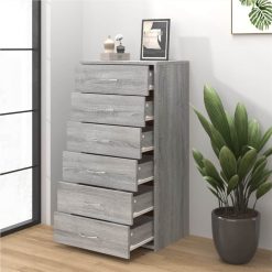 Sideboard With 6 Drawers Grey Sonoma 50x34x96 Cm Engineered Wood -NEWTRAL Sales Shop Sideboard with 6 Drawers Grey Sonoma 50x34x96 cm Engineered Wood 514183 2
