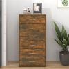 Sideboard With 6 Drawers Smoked Oak 50x34x96 Cm Engineered Wood
