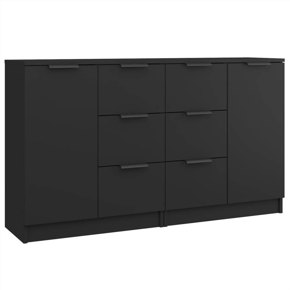 Sideboards 2 pcs Black 60x30x70 cm Engineered Wood Sideboards 2 Pcs Black 60x30x70 Cm Engineered Wood -NEWTRAL Sales Shop Sideboards 2 pcs Black 60x30x70 cm Engineered Wood 515670 1