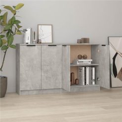 Sideboards 2 Pcs Concrete Grey 60x30x70 Cm Engineered Wood