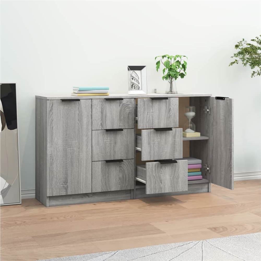 Sideboards 2 pcs Grey Sonoma 60x30x70 cm Engineered Wood Sideboards 2 Pcs Grey Sonoma 60x30x70 Cm Engineered Wood -NEWTRAL Sales Shop Sideboards 2 pcs Grey Sonoma 60x30x70 cm Engineered Wood 515675 2