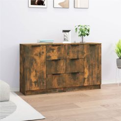 Sideboards 2 Pcs Smoked Oak 60x30x70 Cm Engineered Wood