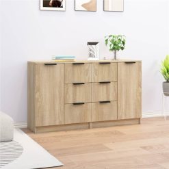 Sideboards 2 Pcs Sonoma Oak 60x30x70 Cm Engineered Wood