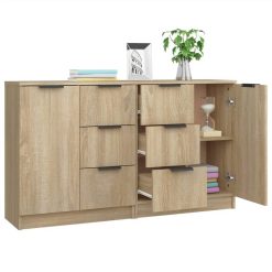 Sideboards 2 Pcs Sonoma Oak 60x30x70 Cm Engineered Wood -NEWTRAL Sales Shop Sideboards 2 pcs Sonoma Oak 60x30x70 cm Engineered Wood 515674 3