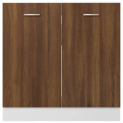 Sink Bottom Cabinet Brown Oak 80x46x81.5 Cm Engineered Wood 4 Sink Bottom Cabinet Brown Oak 80x46x81.5 Cm Engineered Wood -NEWTRAL Sales Shop Sink Bottom Cabinet Brown Oak 80x46x81 5 cm Engineered Wood 510757 4