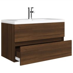 Sink Cabinet With Built-in Basin Brown Oak Engineered Wood -NEWTRAL Sales Shop Sink Cabinet with Built in Basin Brown Oak Engineered Wood 515709 3