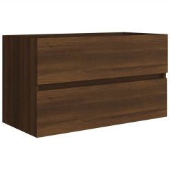 Sink Cabinet With Built-in Basin Brown Oak Engineered Wood -NEWTRAL Sales Shop Sink Cabinet with Built in Basin Brown Oak Engineered Wood 515709 4