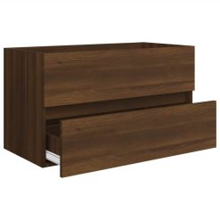 Sink Cabinet With Built-in Basin Brown Oak Engineered Wood -NEWTRAL Sales Shop Sink Cabinet with Built in Basin Brown Oak Engineered Wood 515709 5