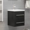 Sink Cabinet With Built-in Basin Grey Chipboard