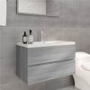 Sink Cabinet With Built-in Basin Grey Sonoma Engineered Wood