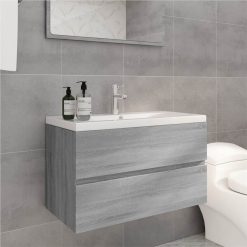 Sink Cabinet With Built-in Basin Grey Sonoma Engineered Wood
