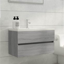 Sink Cabinet With Built-in Basin Grey Sonoma Engineered Wood