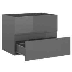 Sink Cabinet With Built-in Basin High Gloss Grey Chipboard -NEWTRAL Sales Shop Sink Cabinet with Built in Basin High Gloss Grey Chipboard 462644 5