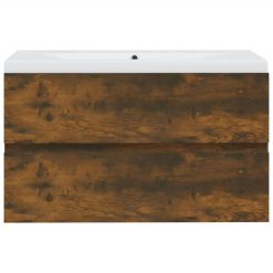 Sink Cabinet With Built-in Basin Smoked Oak Engineered Wood 2 Sink Cabinet With Built-in Basin Smoked Oak Engineered Wood -NEWTRAL Sales Shop Sink Cabinet with Built in Basin Smoked Oak Engineered Wood 515688 2