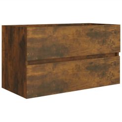 Sink Cabinet With Built-in Basin Smoked Oak Engineered Wood 4 Sink Cabinet With Built-in Basin Smoked Oak Engineered Wood -NEWTRAL Sales Shop Sink Cabinet with Built in Basin Smoked Oak Engineered Wood 515699 4