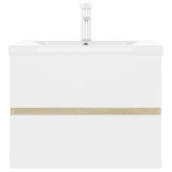 Sink Cabinet With Built-in Basin White And Sonoma Oak Chipboard -NEWTRAL Sales Shop Sink Cabinet with Built in Basin White and Sonoma Oak Chipboard 462549 3