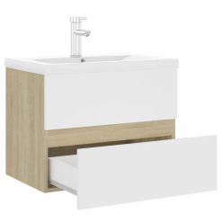 Sink Cabinet With Built-in Basin White And Sonoma Oak Chipboard -NEWTRAL Sales Shop Sink Cabinet with Built in Basin White and Sonoma Oak Chipboard 462549 5
