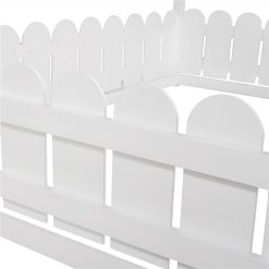 Full-Size House-Shaped Bed Frame With Fence, Box Spring Needed, For Kids, Teens, Girls, Boys (Only Frame) - White 4 Full-Size House-Shaped Bed Frame With Fence, Box Spring Needed, For Kids, Teens, Girls, Boys (Only Frame) - White -NEWTRAL Sales Shop Slats are not included Full Size Wood Bed House Bed Frame with Fence for Kids Teens Girls Boys White 463841 3