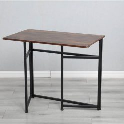 Home Office Folding Computer Desk With Particle Board Tabletop And Metal Frame - Brown -NEWTRAL Sales Shop Small Computer Desk Home Office Desk Foldable Table Workstation for Small Places Rustic Brown and Black 459761 1