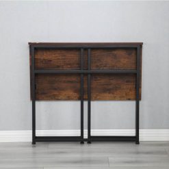 Home Office Folding Computer Desk With Particle Board Tabletop And Metal Frame - Brown -NEWTRAL Sales Shop Small Computer Desk Home Office Desk Foldable Table Workstation for Small Places Rustic Brown and Black 459761 3