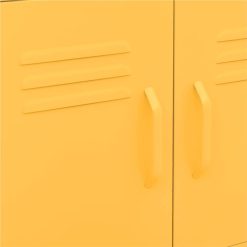 Storage Cabinet Mustard Yellow 60x35x49 Cm Steel -NEWTRAL Sales Shop Storage Cabinet Mustard Yellow 60x35x49 cm Steel 499158 2