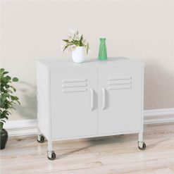 Storage Cabinet White 60x35x49 Cm Steel