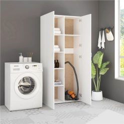 Storage Cabinet White 80x35.5x180 Cm Chipboard
