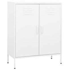 Storage Cabinet White 80x35x101.5 Cm Steel