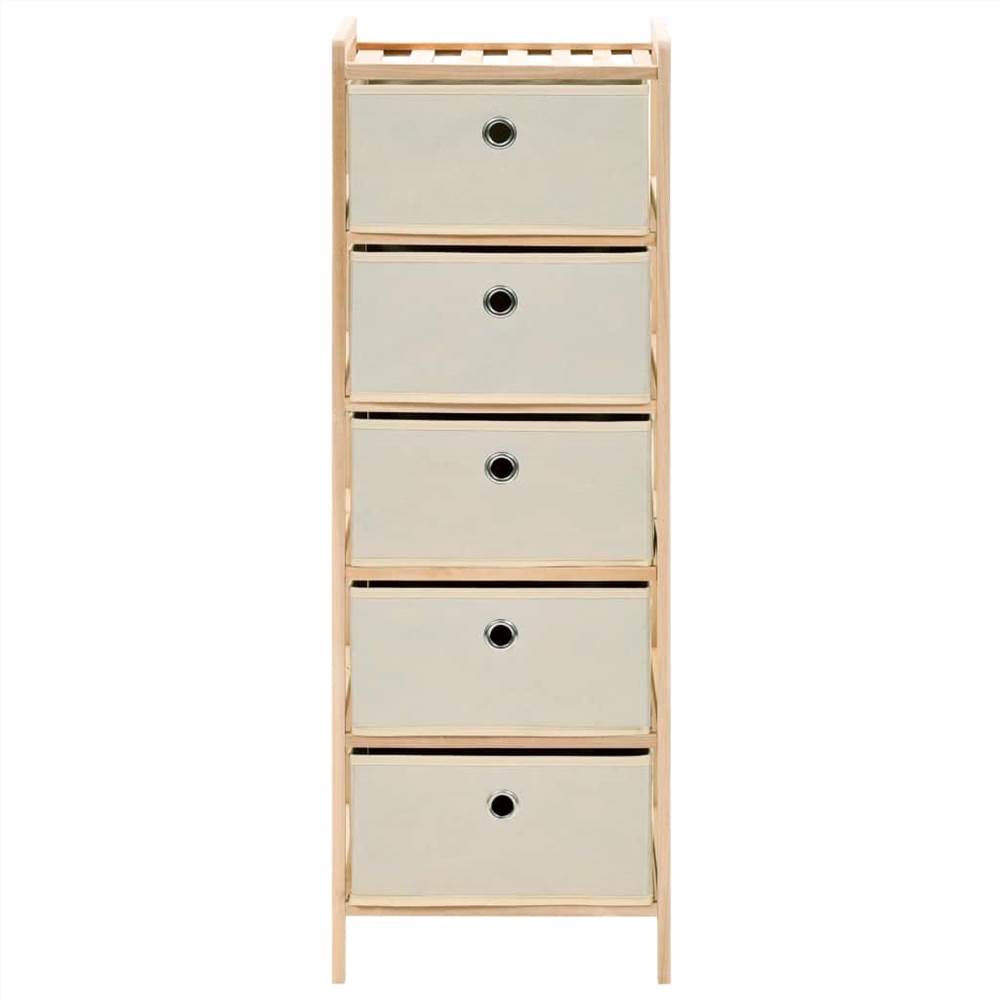 Storage Rack with 5 Fabric Baskets Cedar Wood Beige Storage Rack With 5 Fabric Baskets Cedar Wood Beige -NEWTRAL Sales Shop Storage Rack with 5 Fabric Baskets Cedar Wood Beige 453690 1