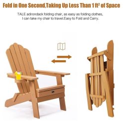 TALE AC02G Adirondack Chairs With Cup Holder, High Plastic Wood Patio Chairs, 380lbs Load Capacity, Pull Out Ottoman, Weather Resistant - Green -NEWTRAL Sales Shop TALE AC02G Adirondack Chairs with Cup Holder Green 519131 3