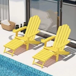 NEWTRAL Sales Shop -NEWTRAL Sales Shop TALE AC02Y Adirondack Chairs with Cup Holder Yellow 519130 1