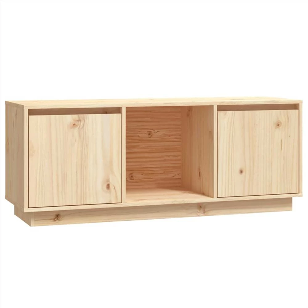 TV Cabinet 110.5x35x44 Cm Solid Wood Pine 2 TV Cabinet 110.5x35x44 Cm Solid Wood Pine - Image 2