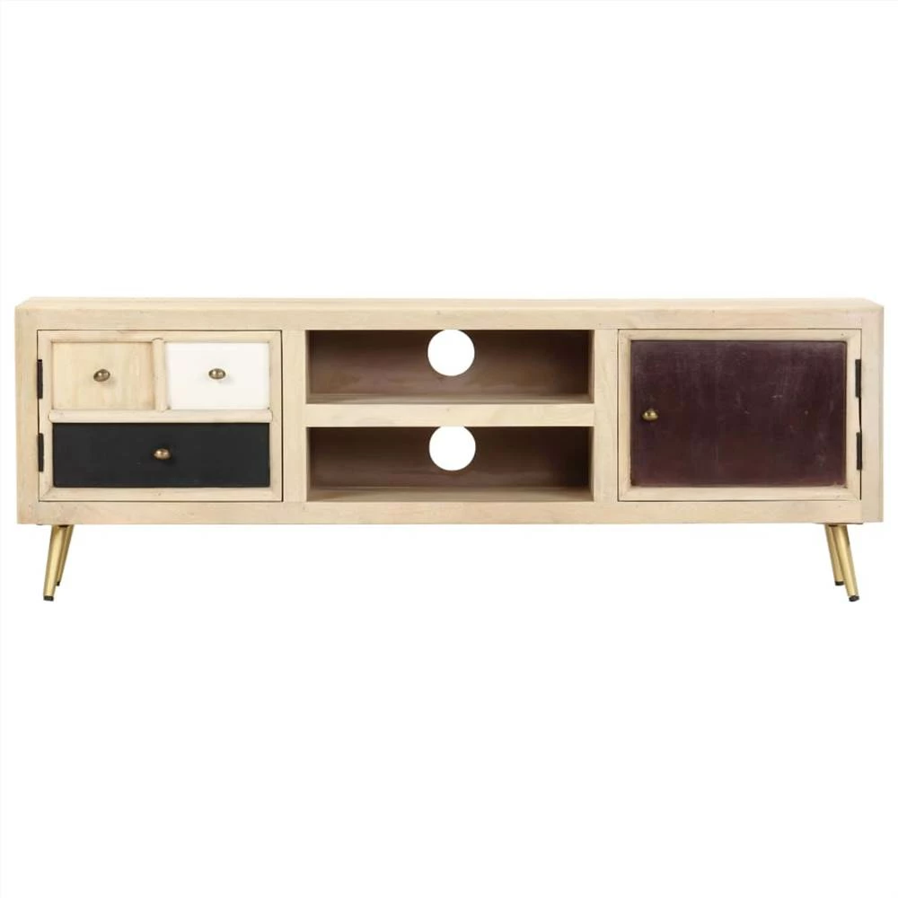 TV Cabinet 120x30x40 Cm Solid Mango Wood 3 TV Cabinet 120x30x40 Cm Solid Mango Wood - Image 3