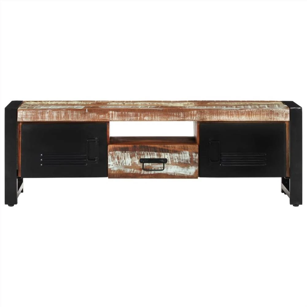 TV Cabinet 120x30x40 Cm Solid Wood Reclaimed 2 TV Cabinet 120x30x40 Cm Solid Wood Reclaimed - Image 2