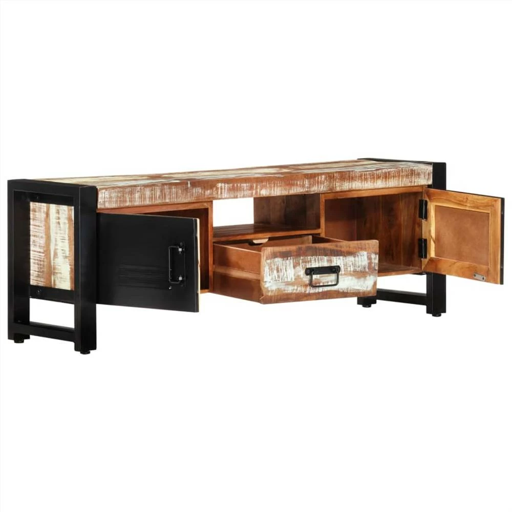 TV Cabinet 120x30x40 Cm Solid Wood Reclaimed 5 TV Cabinet 120x30x40 Cm Solid Wood Reclaimed - Image 5