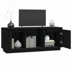 TV Cabinet Black 110.5x35x44 Cm Solid Wood Pine 9 TV Cabinet Black 110.5x35x44 Cm Solid Wood Pine -NEWTRAL Sales Shop TV Cabinet Black 110 5x35x44 cm Solid Wood Pine 516574 3